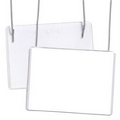 Vinyl Name Tag Holder w/ Silver Elastic Cord Attachment (4"x3")